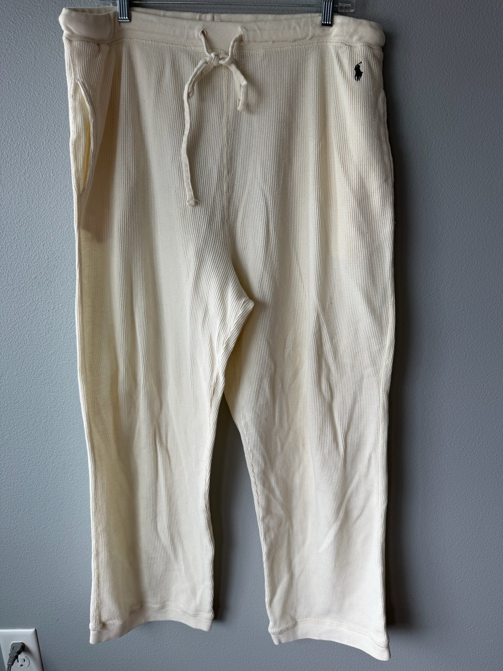 Polo Ralph Lauren white thermal 100% cotton lounge sleep pajama pants Men’s sz L